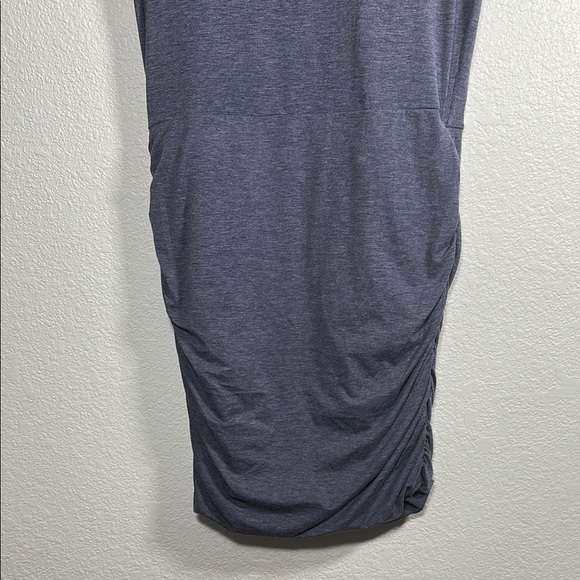 Athleta Blue- Gray V-Neck Ruched Dress M - Picture 5 of 7